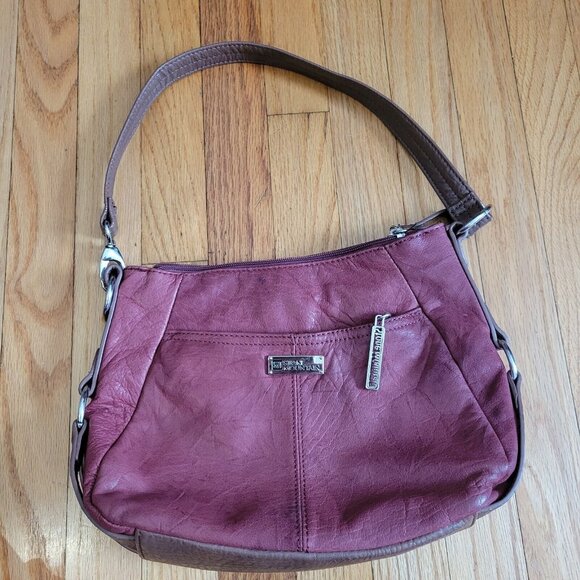 Stone Mountain Leather Handbag New Maroon/Brown - Picture 1 of 11